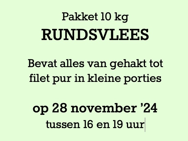 Pakket Rundsvlees 10 kg - 28 november '24